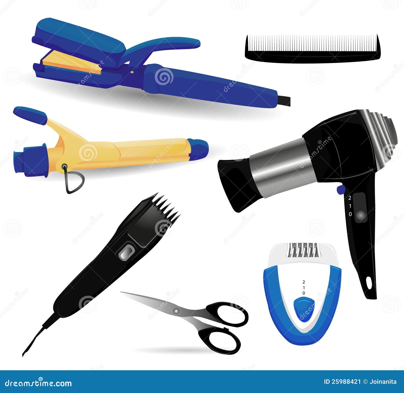 Hairdressing kit stock vector. Illustration of razor 25988421