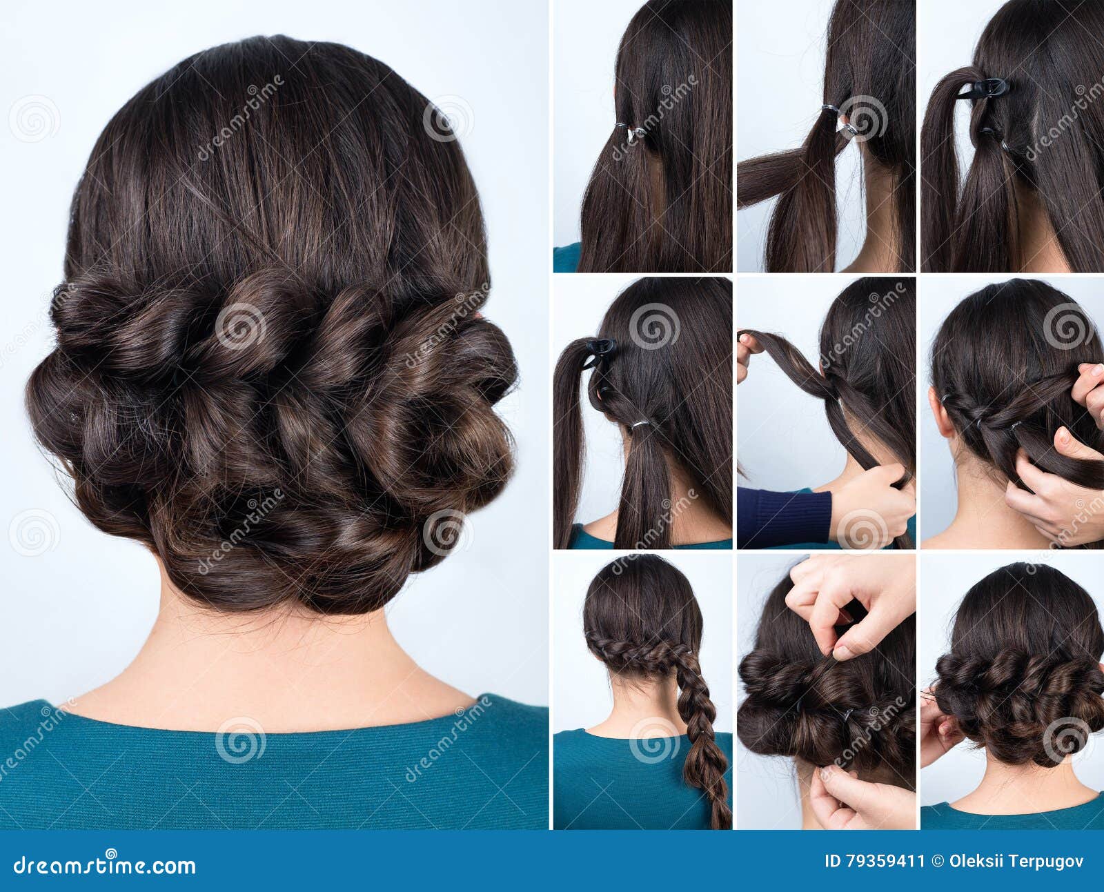 Hairstyle Braid For Long Hair Tutorial Stock Image Image