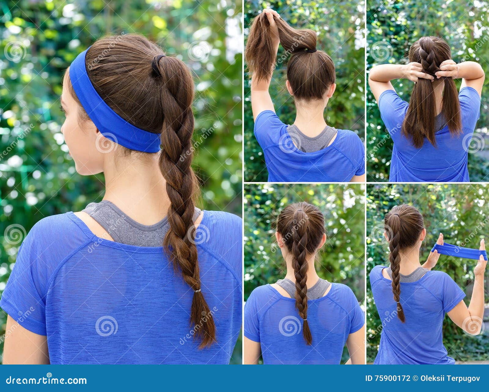 Hairstyle braid for sports stock photo. Image of fitness - 75900172