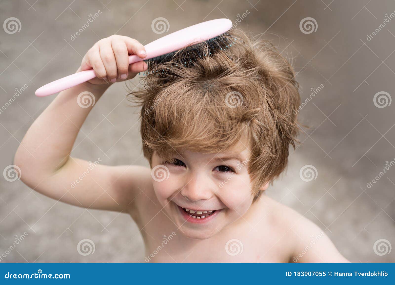 Hairstyle for Children. the Boy Knows How To Comb His Hair. Stock Image -  Image of beauty, lovely: 183907055