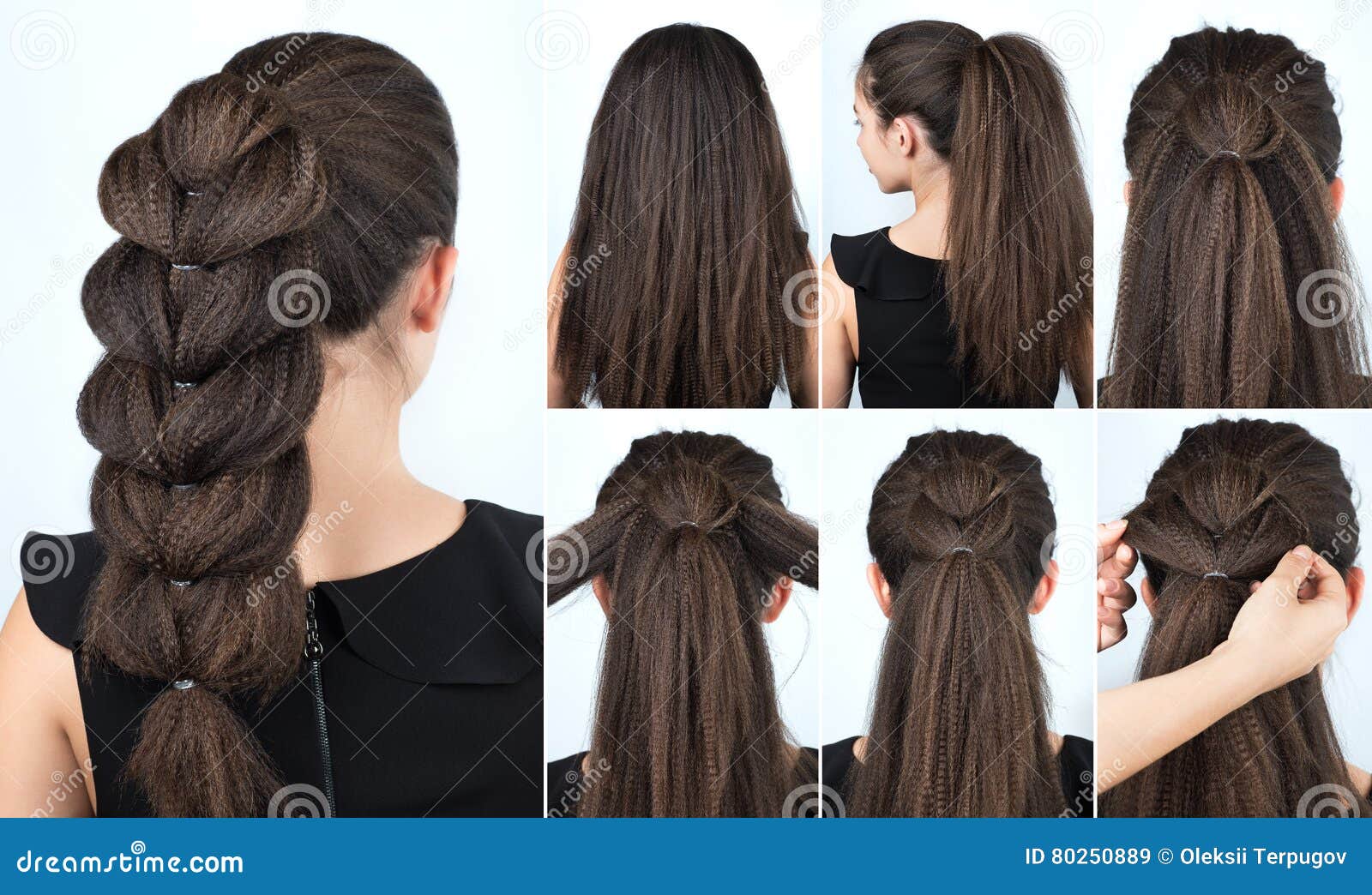 Hairstyle Festive Braid Tutorial Stock Image - Image of styling ...