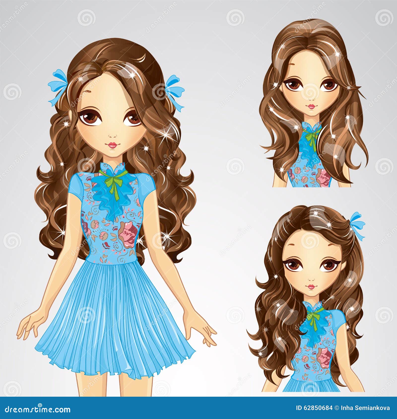 Hairstyle Girl in Blue Skirt Stock Illustration - Illustration of doll, teenage: 62850684 Hairstyle Girl in Blue Skirt Stock Illustration - Illustration of doll, teenage: 62850684