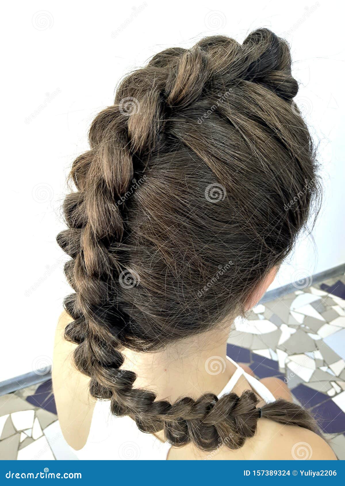 Hairstyle on Long Hair, Braiding Stock Photo - Image of bunch, haircut:  157389324
