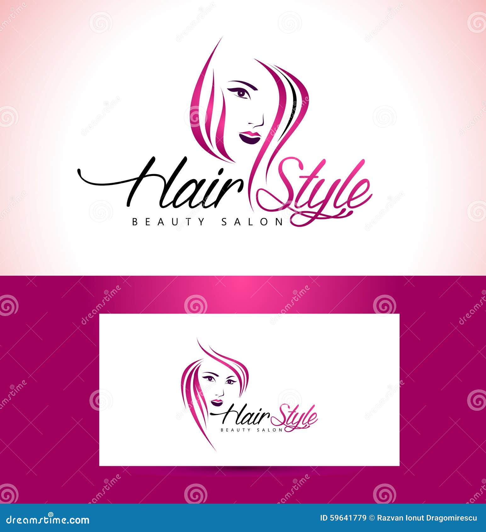 Hairstyle Salon Logo Design Stock Vector - Illustration of 