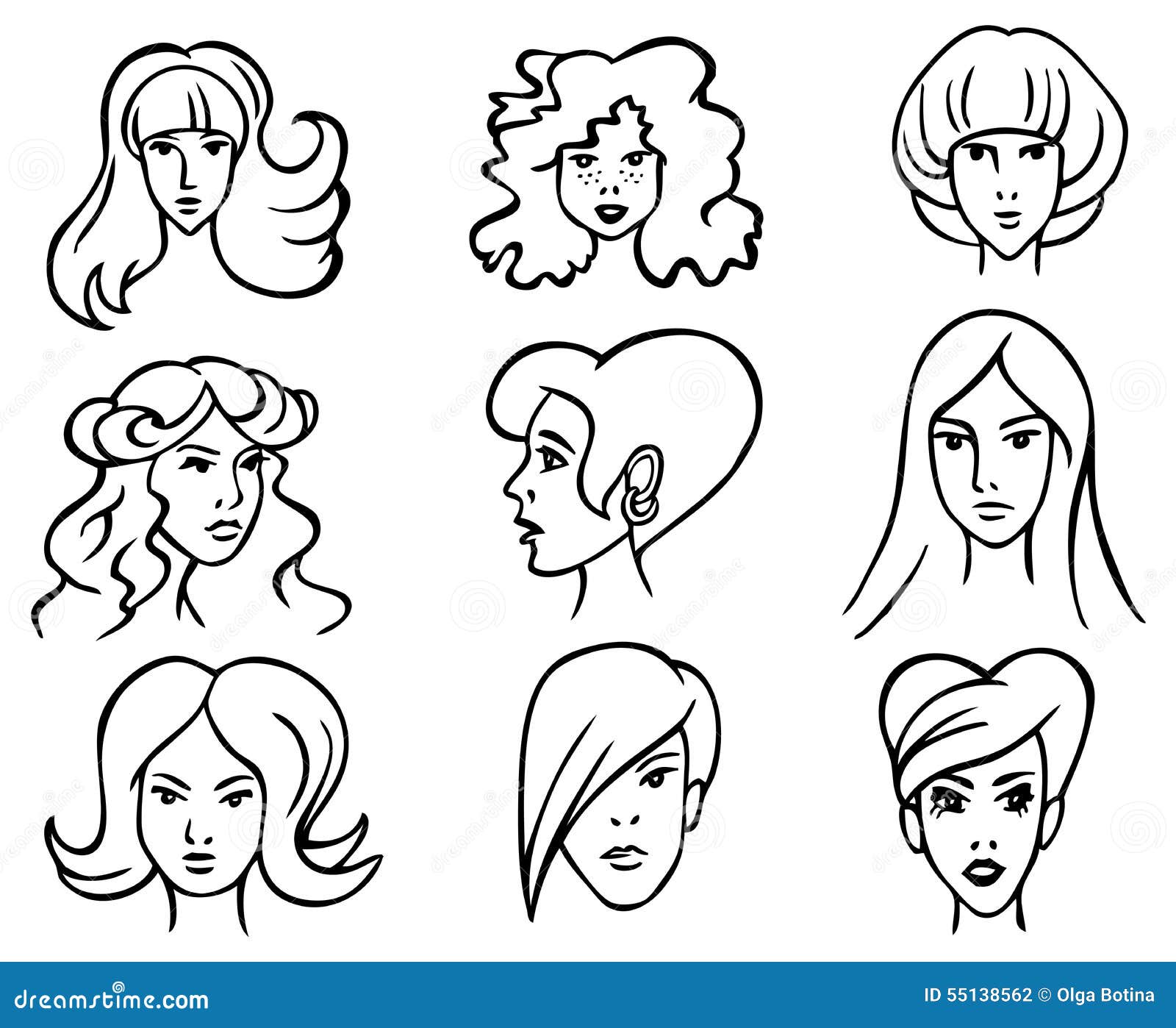 Hairstyles stock vector. Illustration of long, woman - 55138562 Hairstyles stock vector. Illustration of long, woman - 55138562