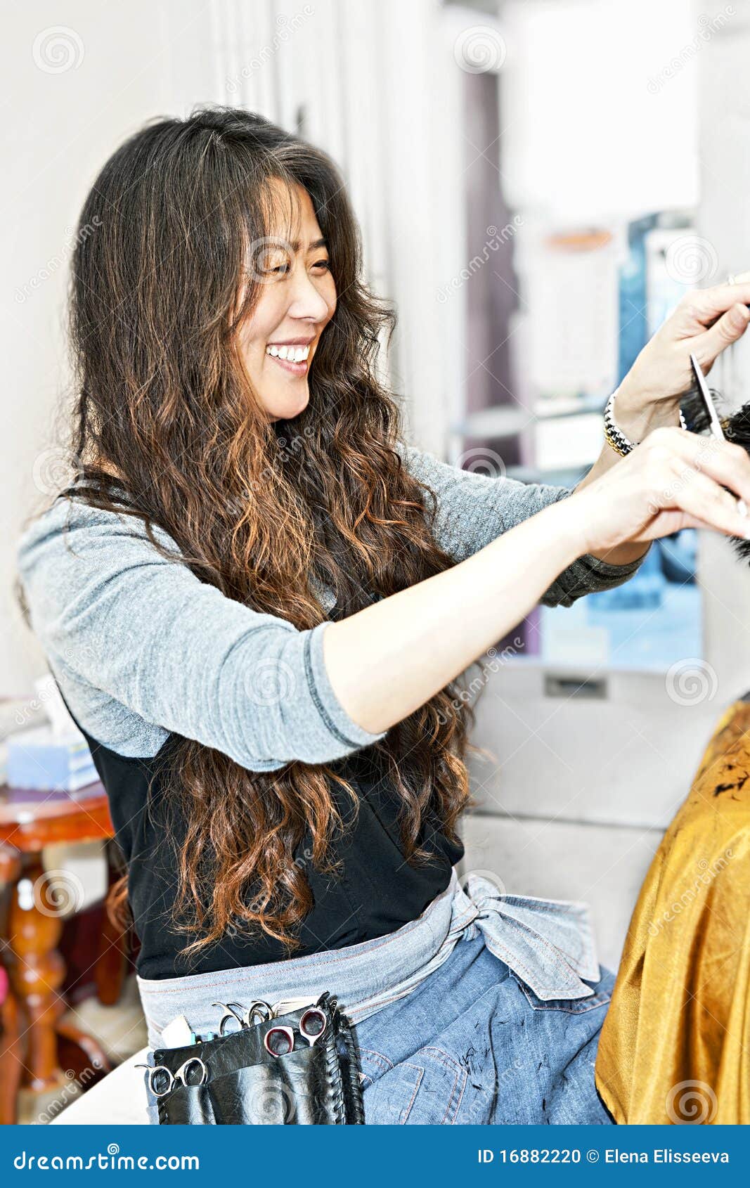 Hairstylist working stock photo. Image of 16882220