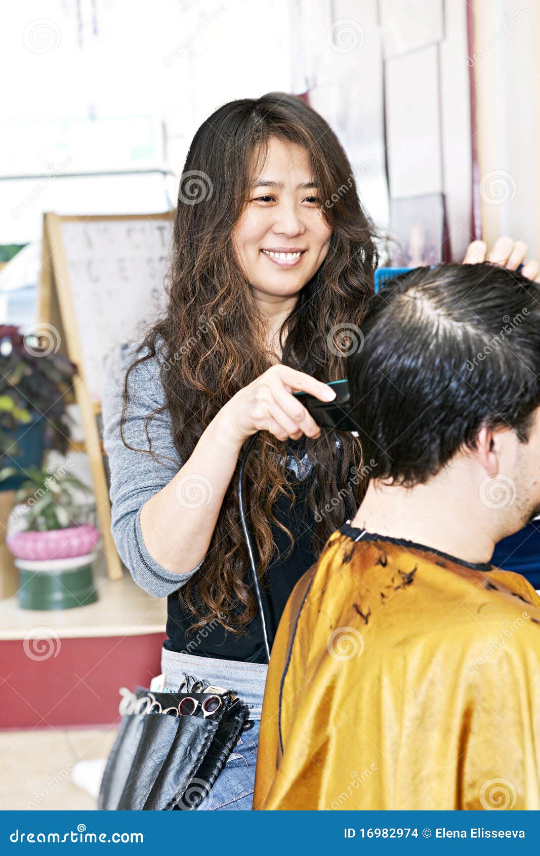 Hairstylist working stock photo. Image of attractive 16982974