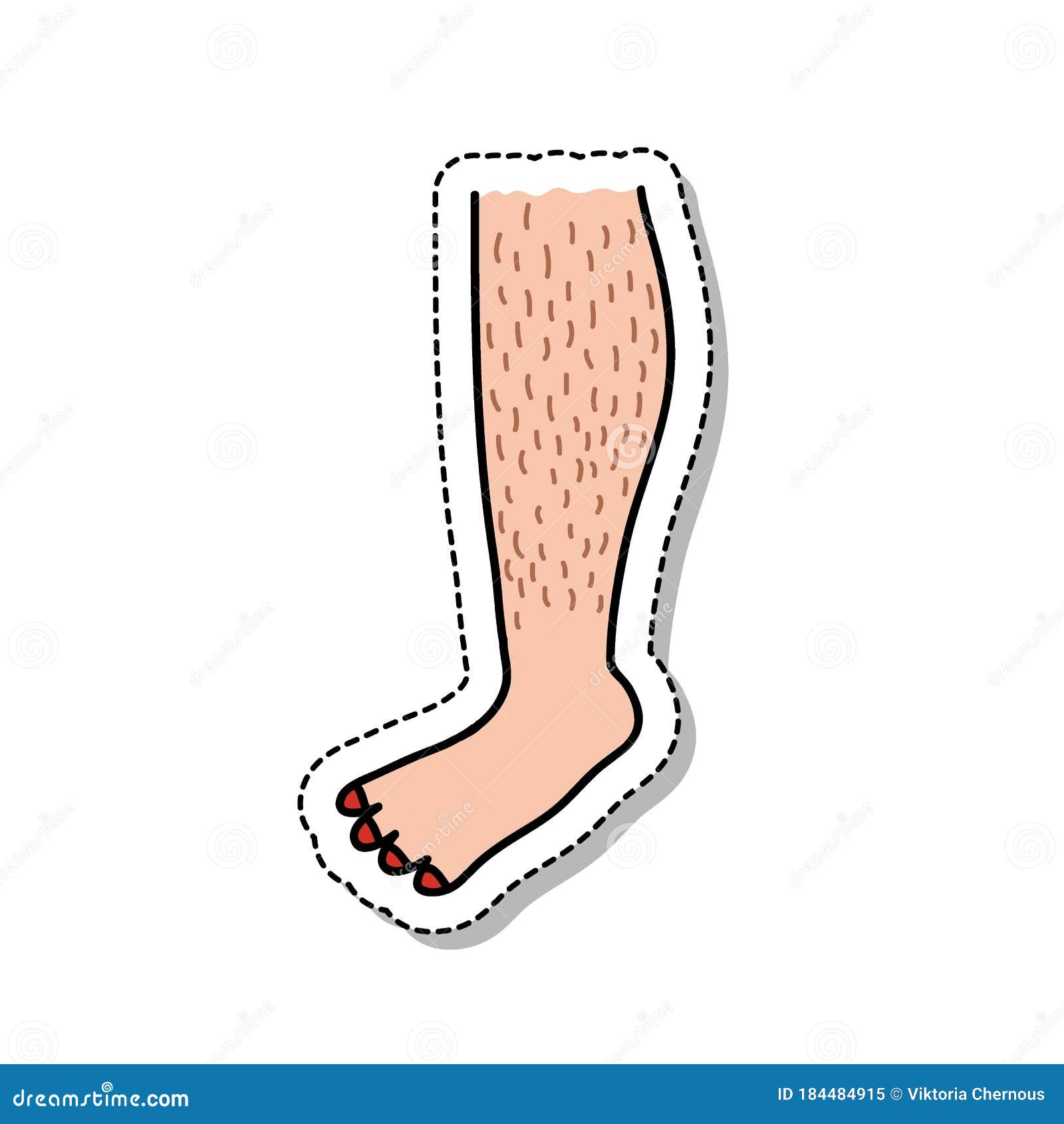 Hairy Legs Doodle Icon Stock Illustration Illustration Of Attractive 184484915