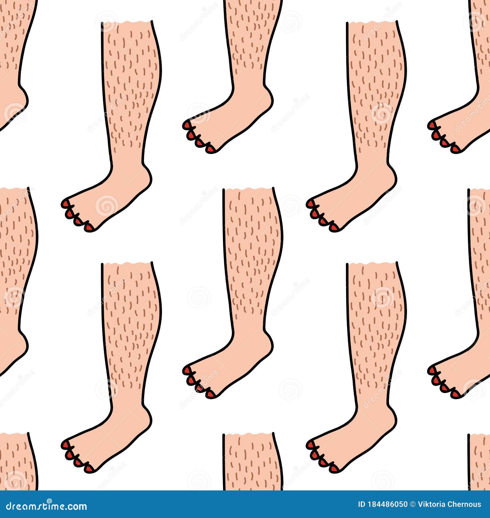 Hairy Legs Seamless Doodle Pattern Stock Illustration Illustration Of Beautiful Care 184486050