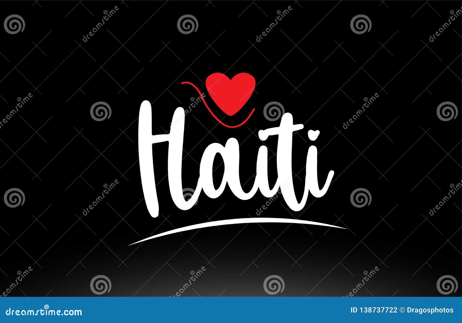 haiti country text typography logo icon  on black background