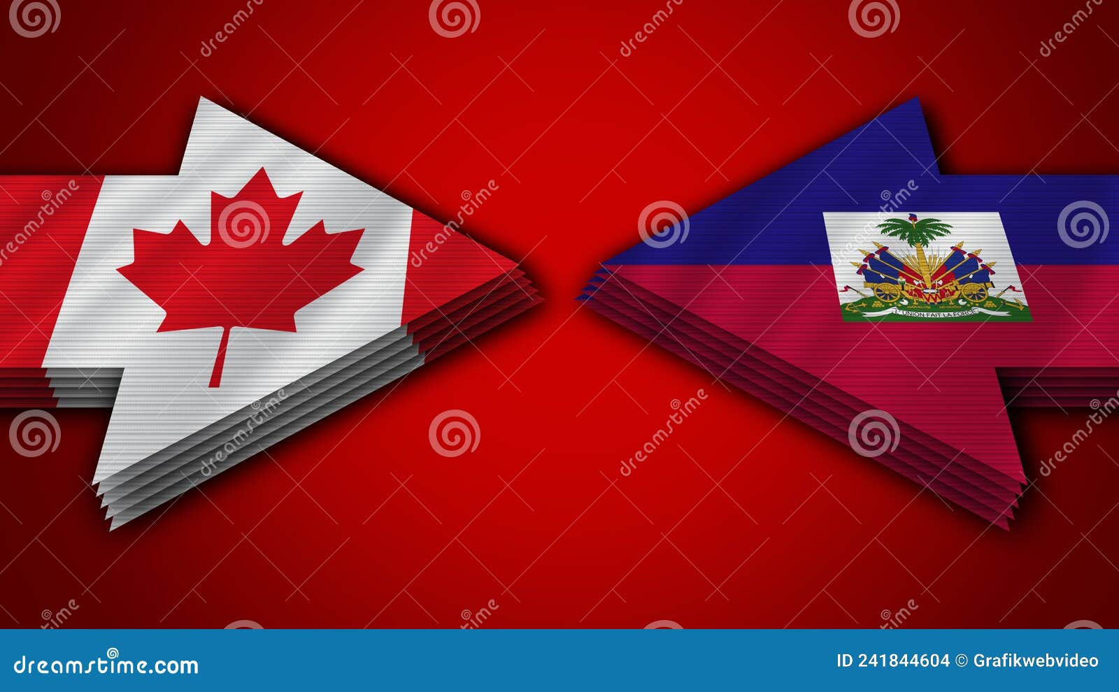 Haiti Vs Canada Pfeil Flags Ndash 3d Illustrationen Stock Abbildung