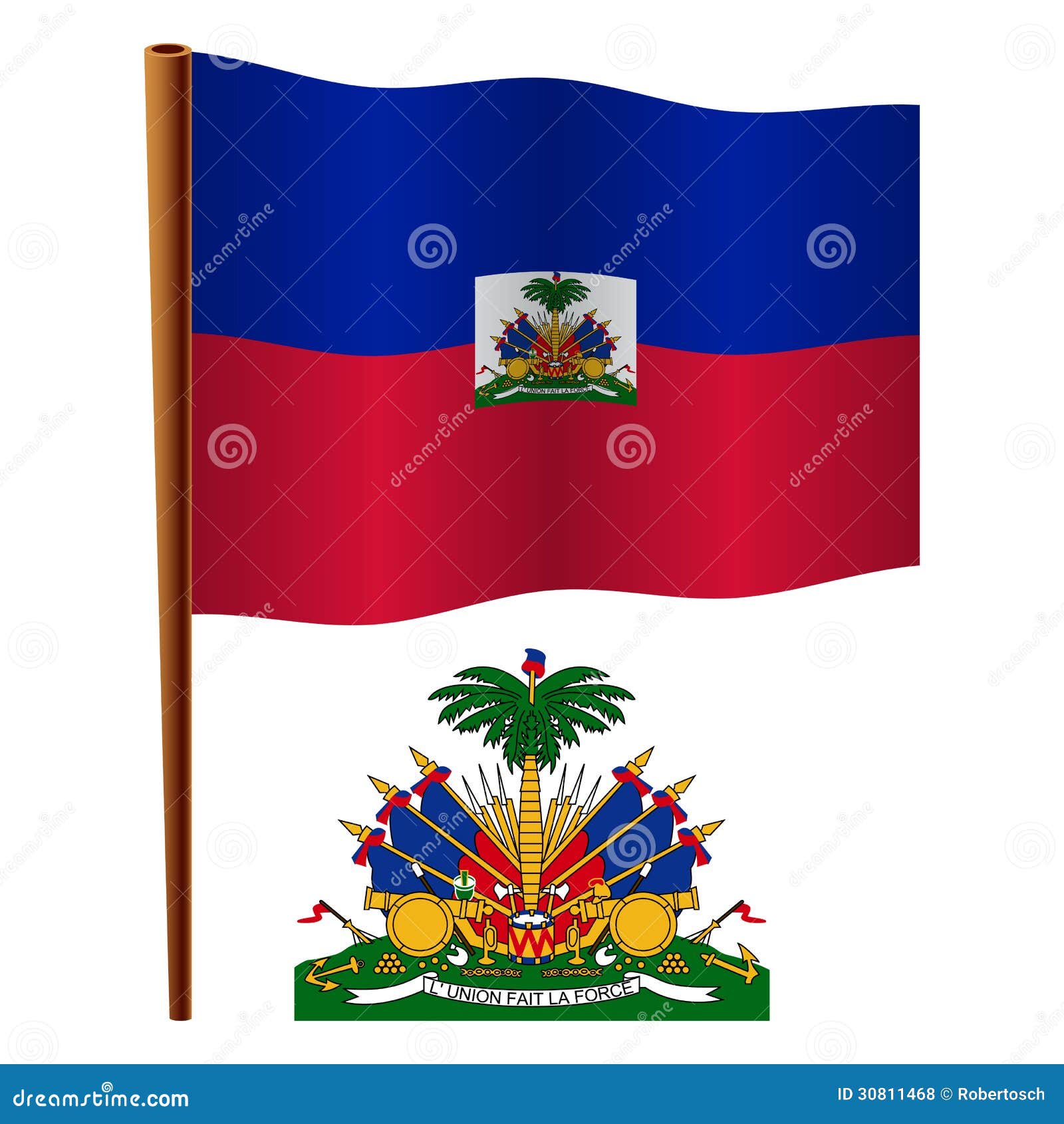 haiti wavy flag