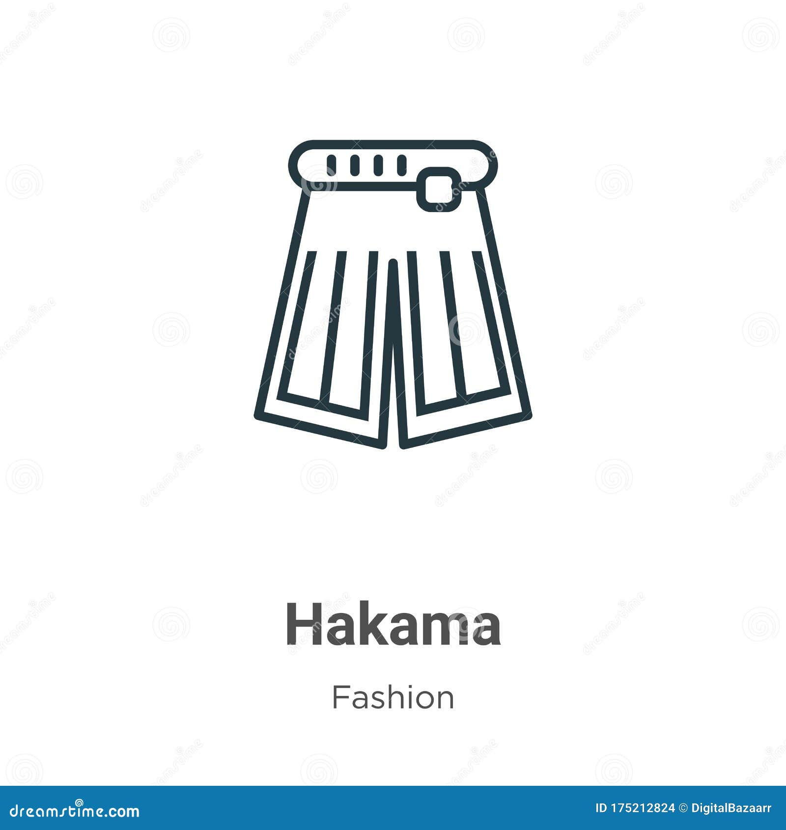 Hakama Outline Vector Icon. Thin Line Black Hakama Icon, Flat Vector ...