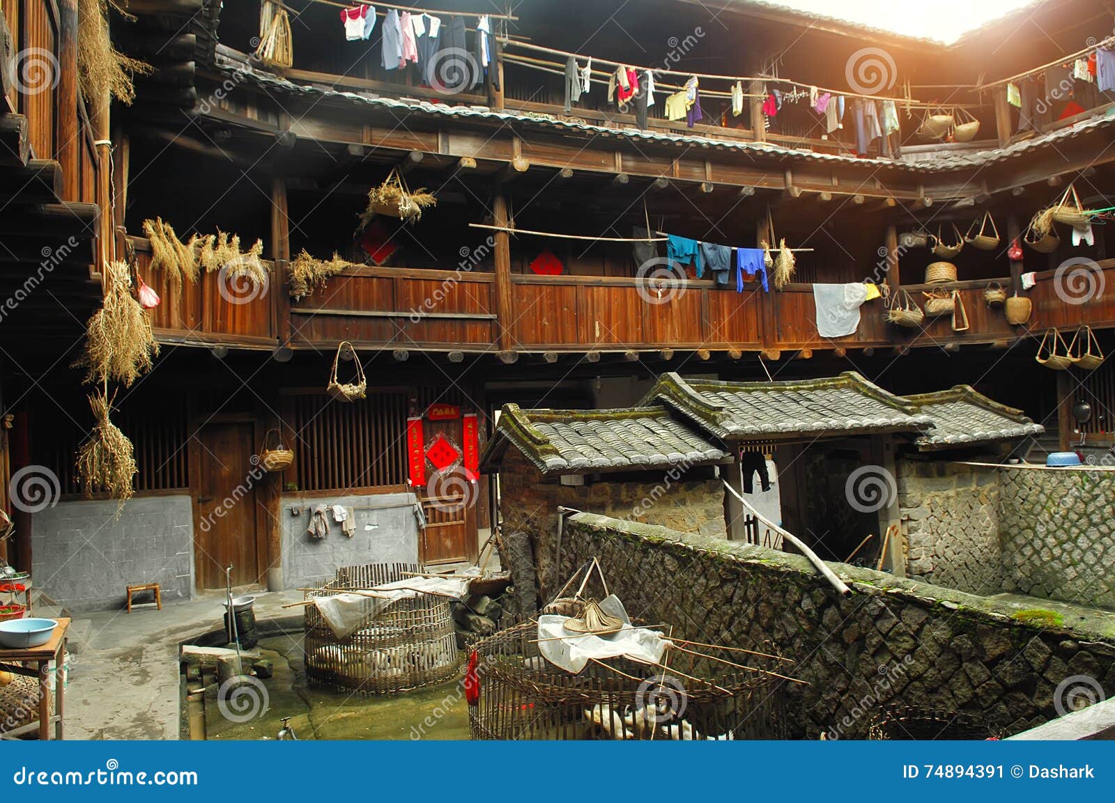 hakka roundhouse tulou walled village located in china