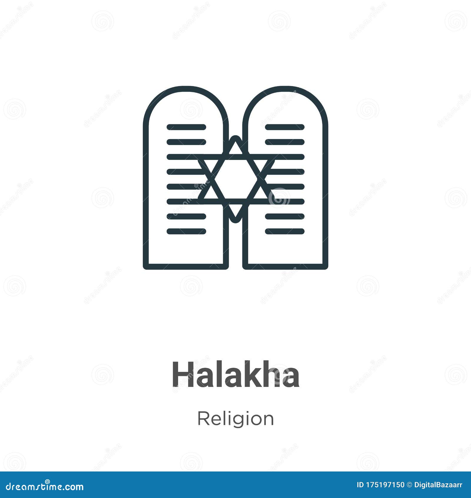 halakha outline  icon. thin line black halakha icon, flat  simple   from editable religion concept