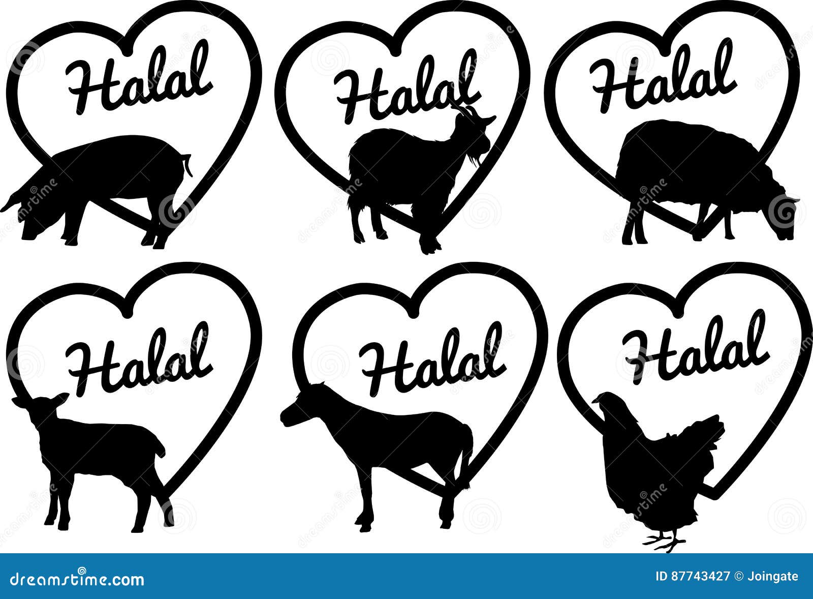 Halal Meat Labels Or Stickers Or Logos Cartoon Vector CartoonDealer we-animals-media-blood-drains-into-a-blood-trough-from-the-neck-of-a