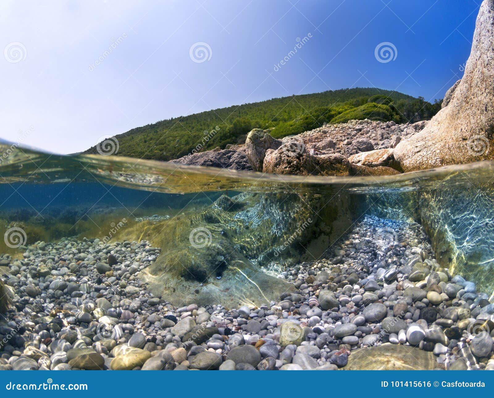Halb Unter Wasser Im Meer Stockfoto Bild Von Meer Wasser
