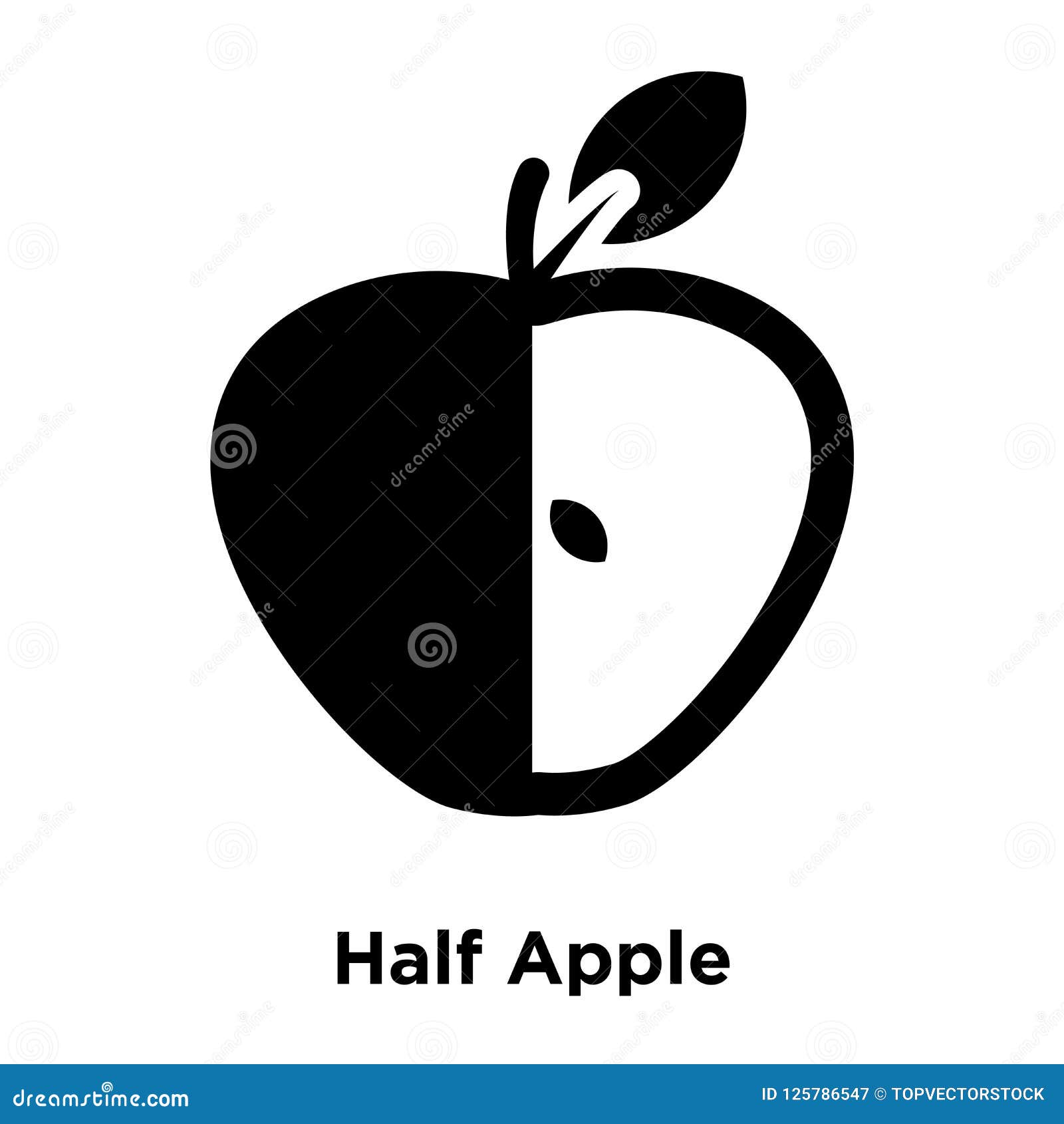 Half Apple Icon Vector Isolated On White Background Logo Concept Of Half Apple Sign On Transparent Background Black Filled Stock Vector Illustration Of Organic Design