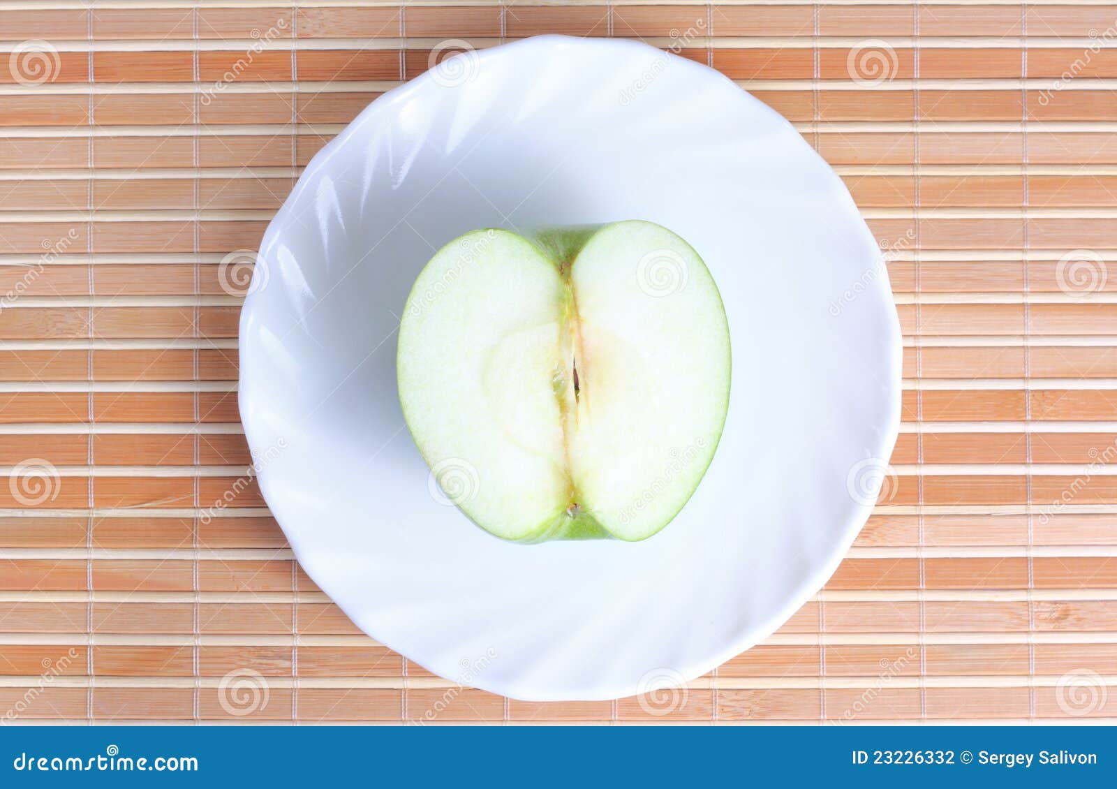 Half of apple on the plate stock photo. Image of freshness - 23226332