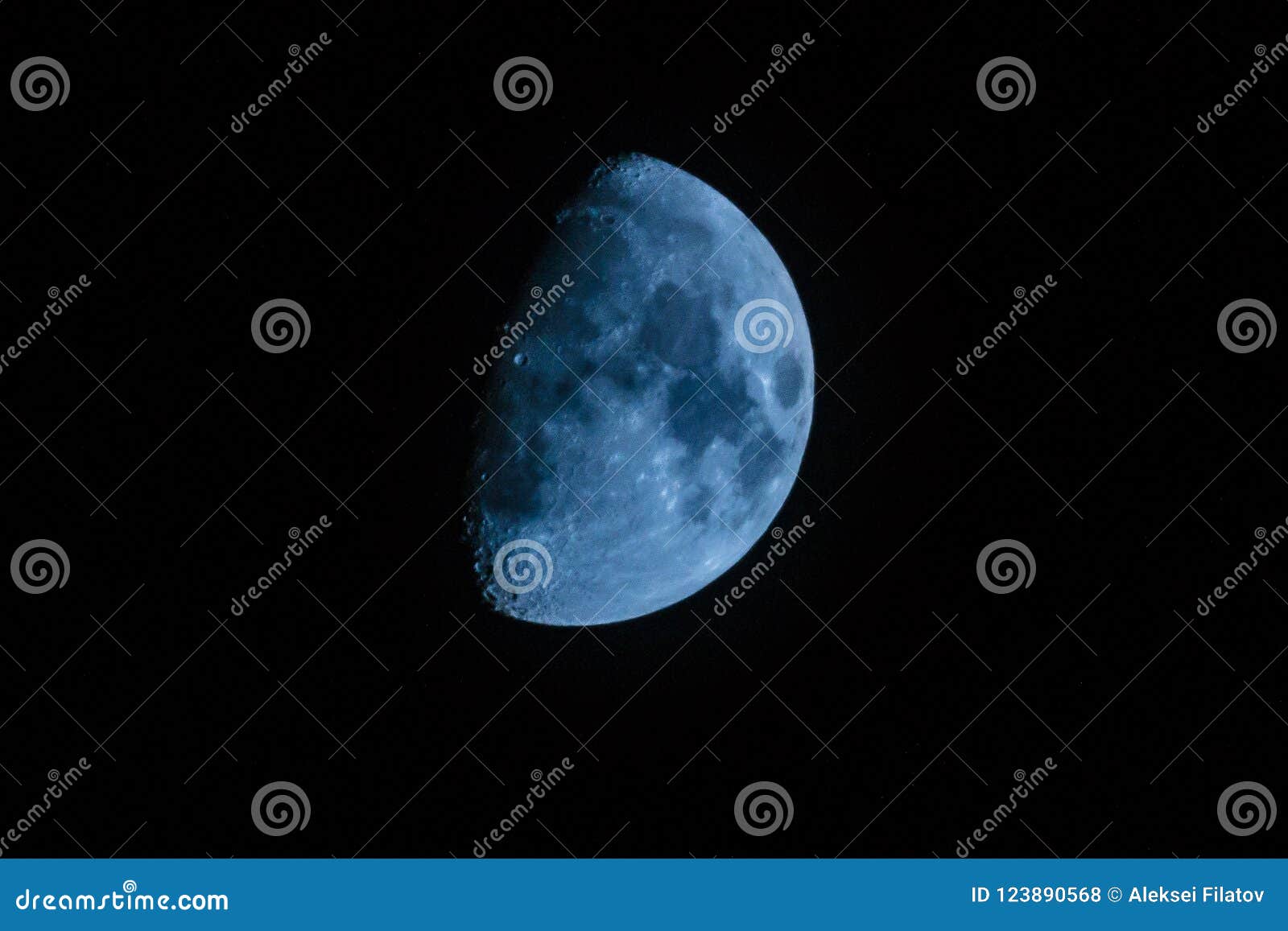 Half blue moon stock photo. Image of bright, crater 123890568