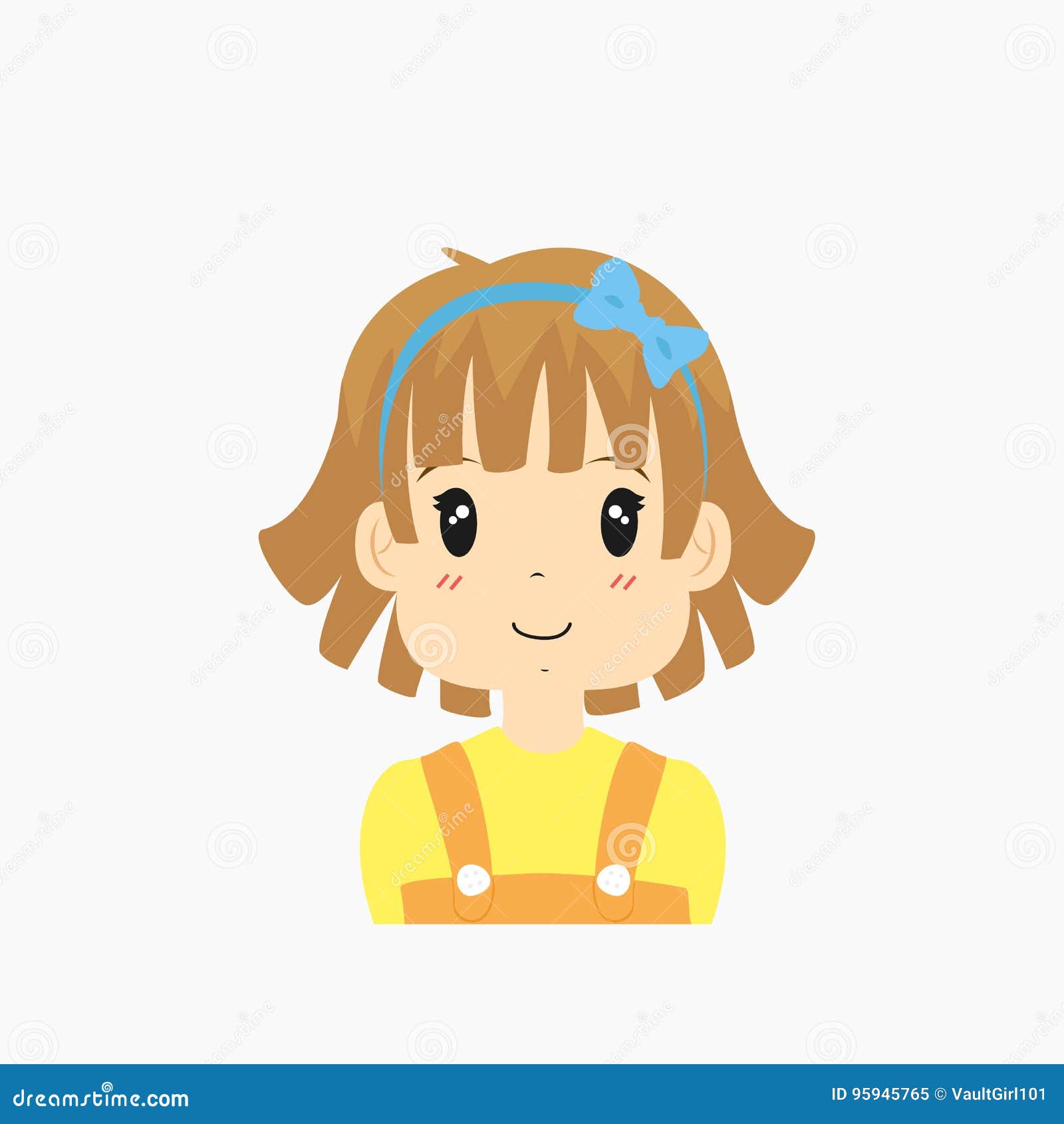 Half Body Little Girl Vector Stock Vector Illustration of girl