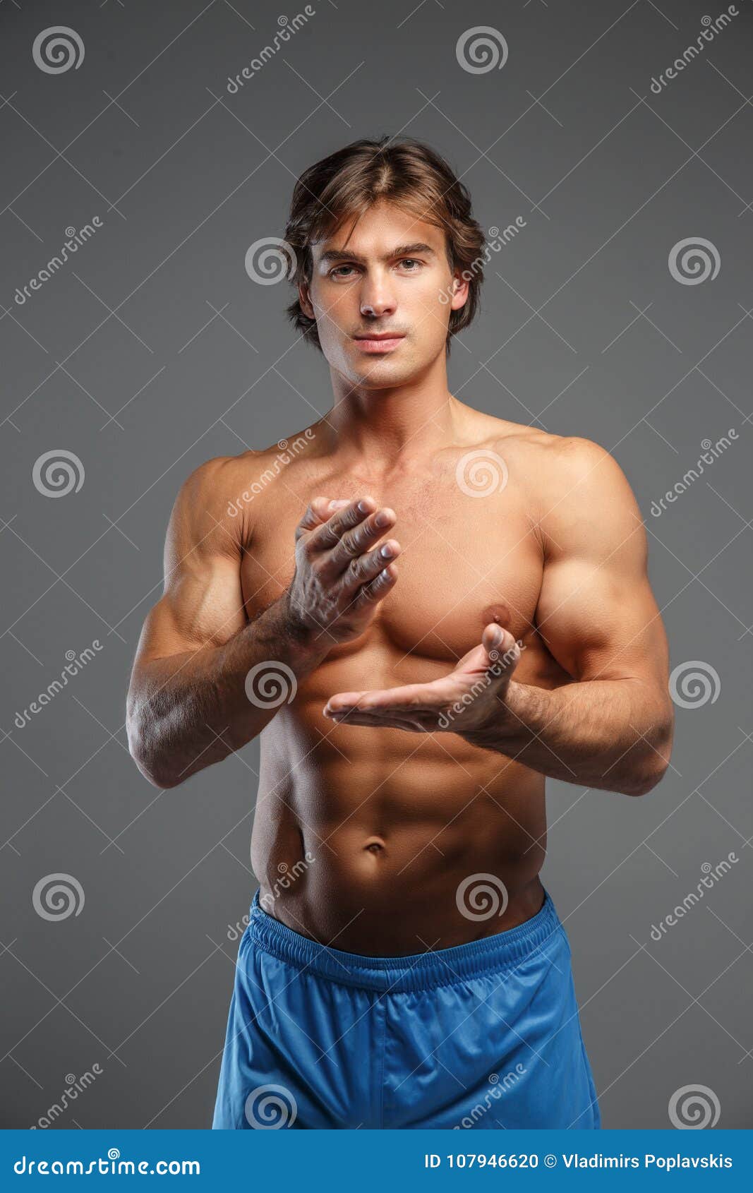 Half naked sexy body of muscular athletic man 6521079 Stock Photo