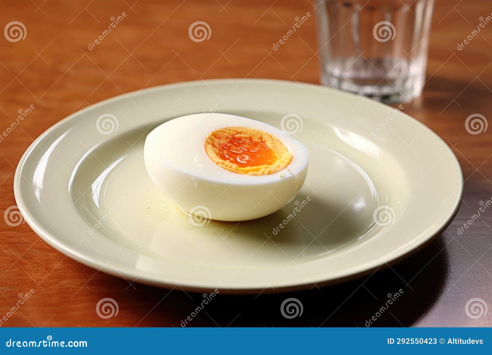 Half a Boiled Egg on a Full Dinner Plate Stock Image Image of boiled
