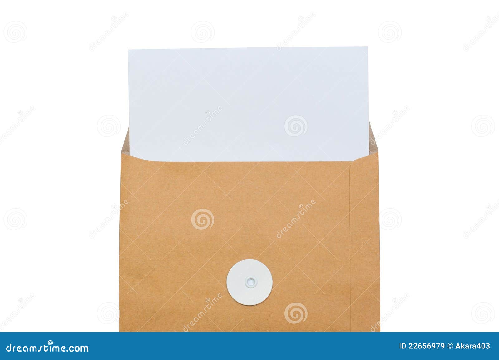 Half Brown Envelop with Paper Stock Image Image of letter