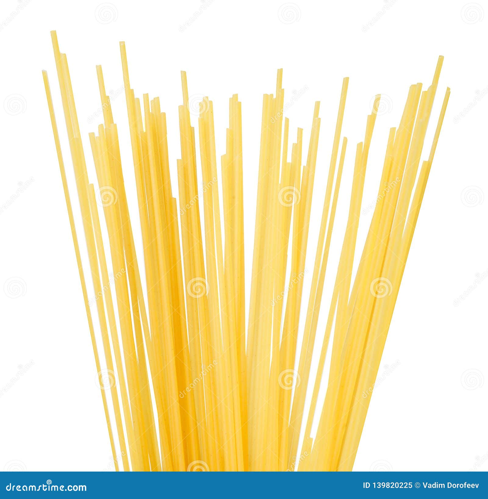 Half a Bunch of Spaghetti on a White Isolated Background. Stock Image