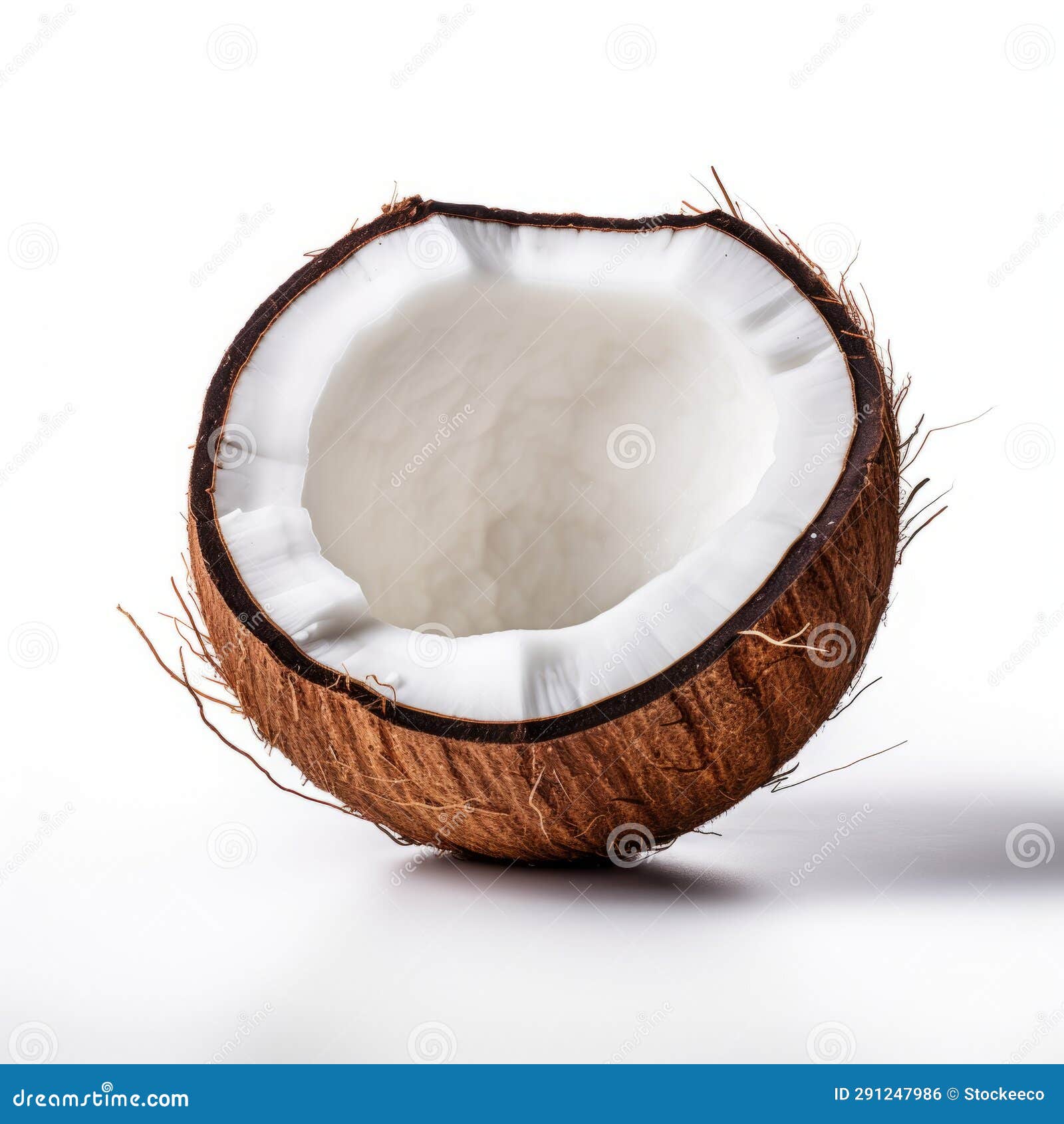 Coconut Product Photography Closeup on White Floor Stock Illustration