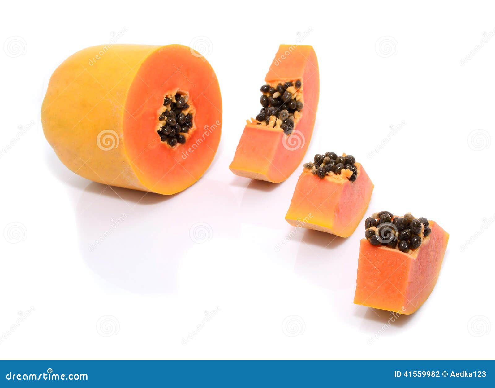 Half Cut and Whole Papaya Fruits Stock Photo Image of slice, seed