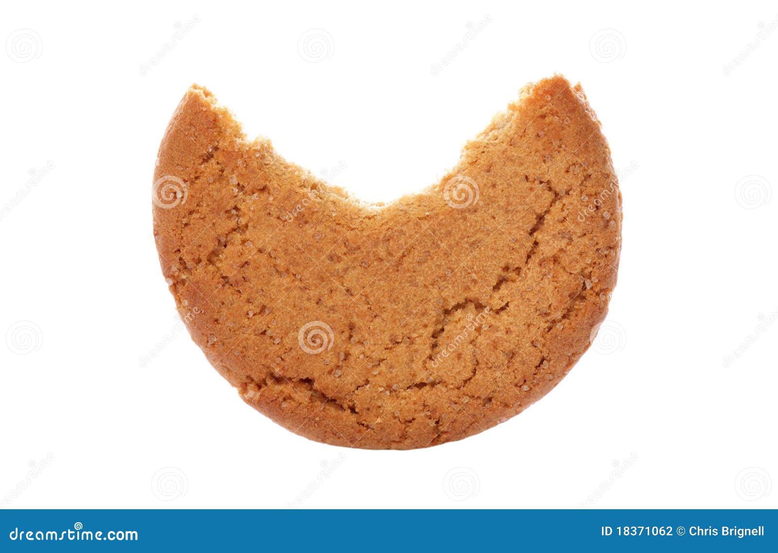 Half Eaten Ginger Nut Biscuit Stock Photography Image 18371062