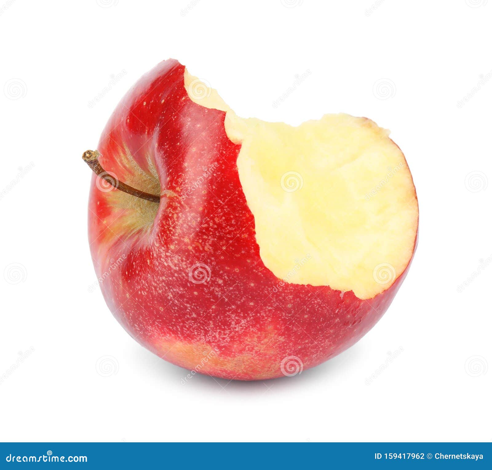Half Eaten Red Apple on Background Stock Photo Image of fresh, ripe