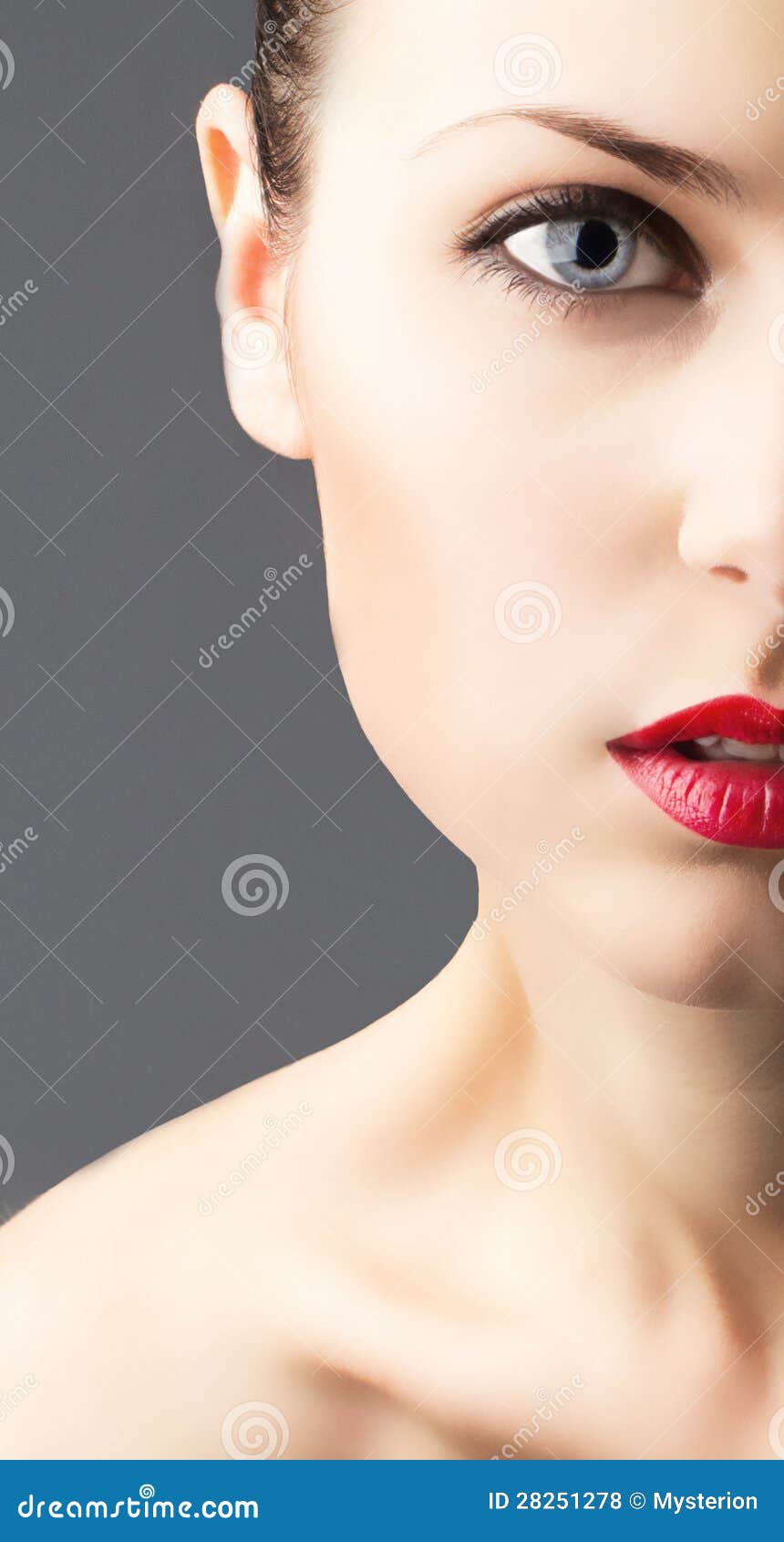 Half Face of Beautiful Young Woman Stock Photo Image of adult