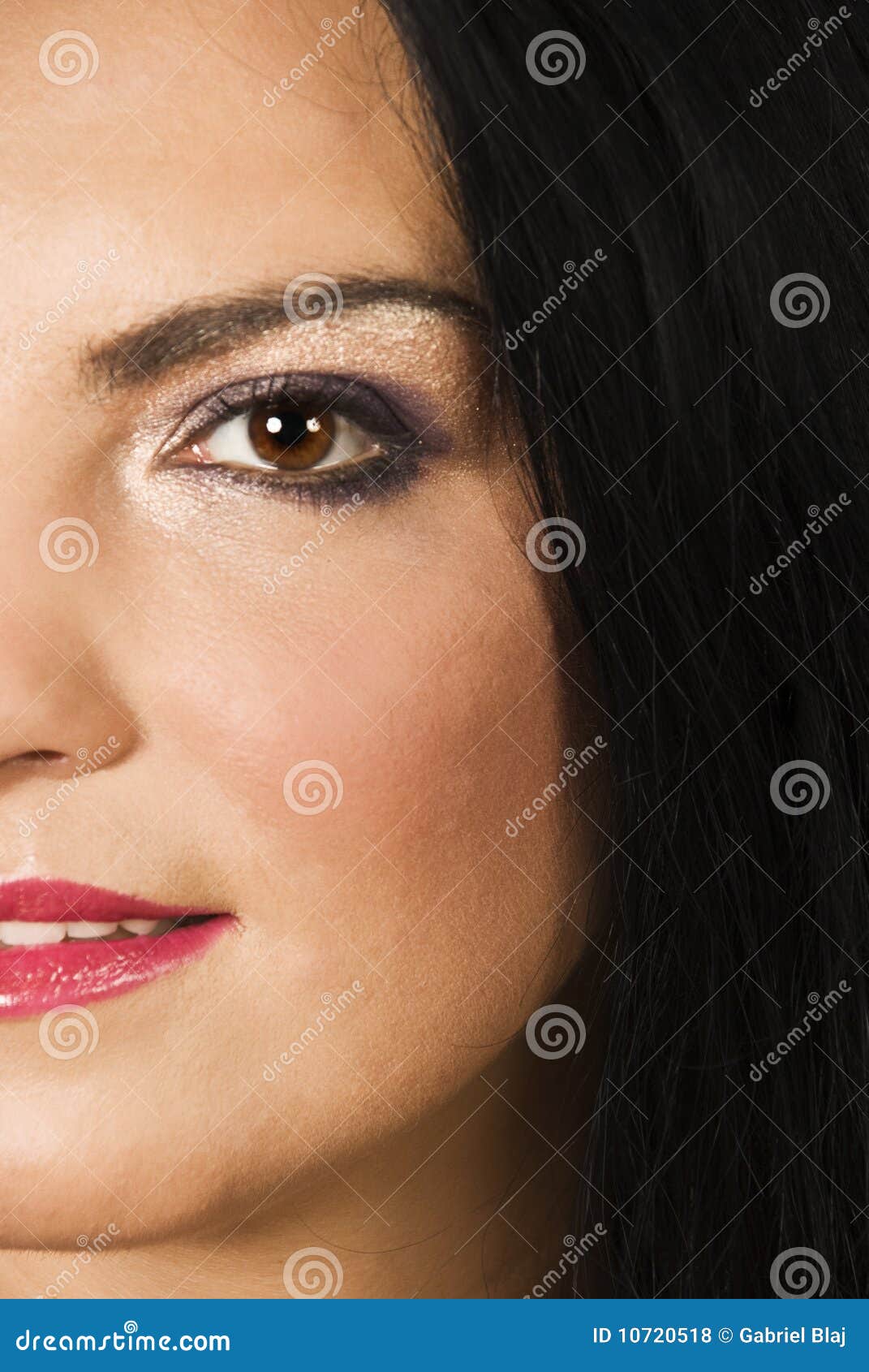 Half Face Of Beauty Woman Make Up Royalty Free Stock 