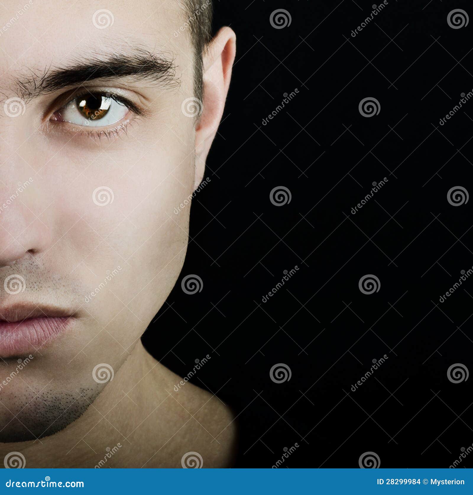 Half face of handsome man stock photo. Image of camera 28299984