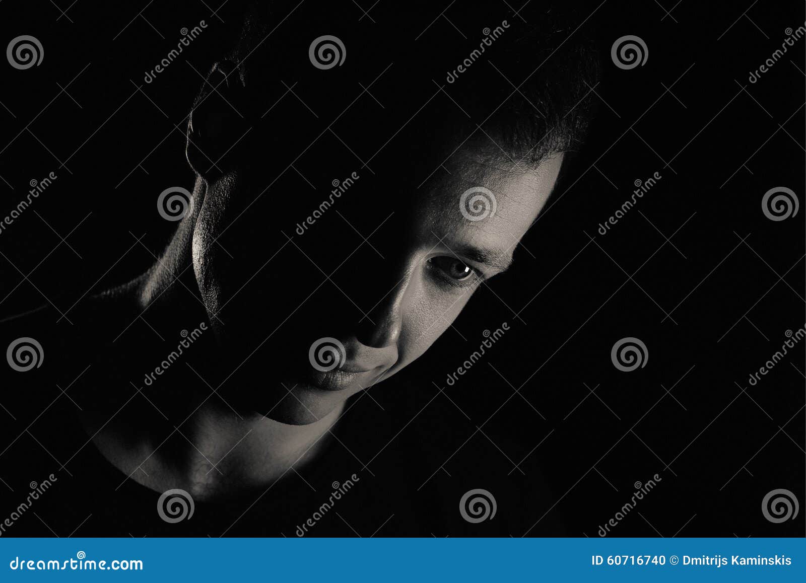 Half Face Photo of Man in Black Face Paint · Free Stock Photo