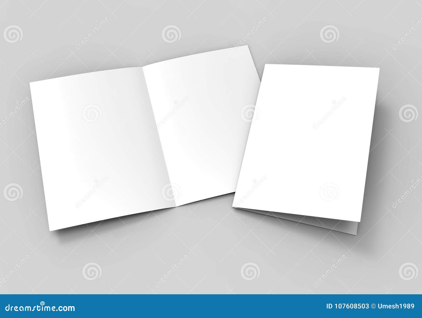 A3 Half Fold Brochure Blank White Template For Mock Up And Presentation Design 3d Illustration Stock Illustration Illustration Of Elegant Clean 107608503