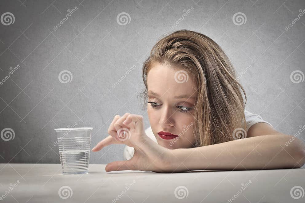 Half Full Glass stock photo. Image of teenager, woman 26802338
