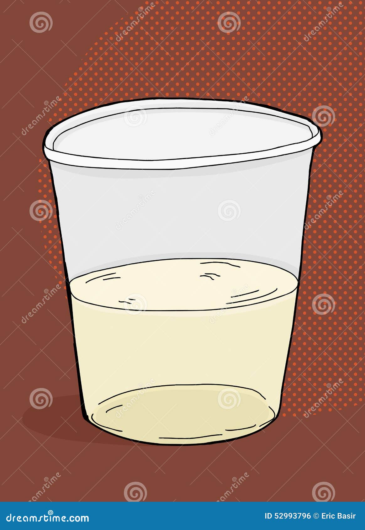 Half Full Plastic Cup stock illustration. Illustration of brown 52993796