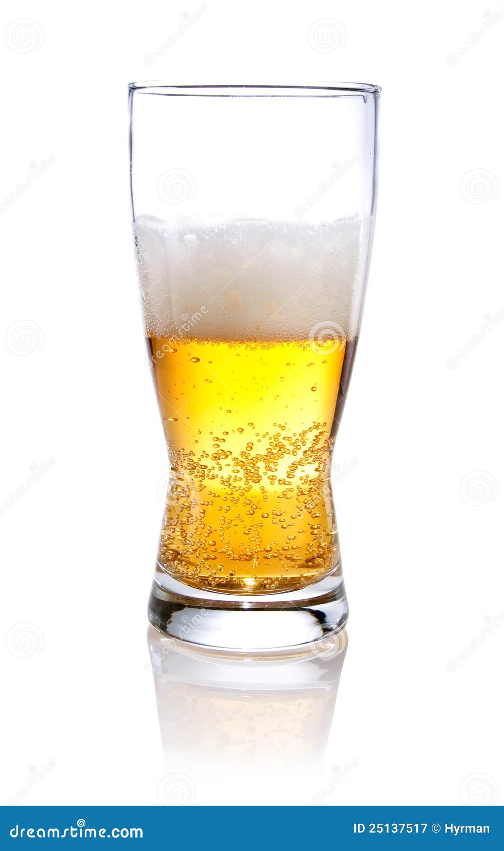half glass of beer on a