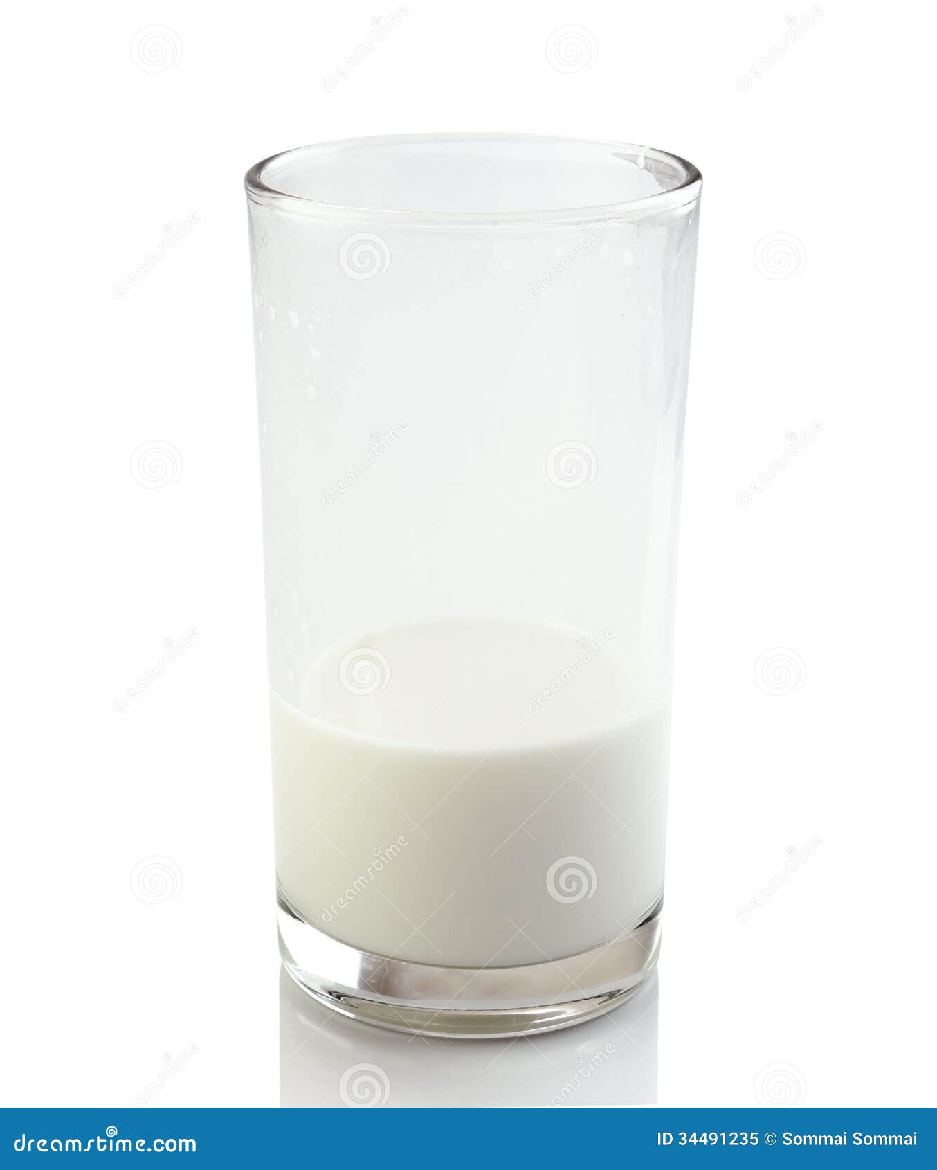 Half A Glass Of Fresh Milk On A White Background Royalty Free Stock