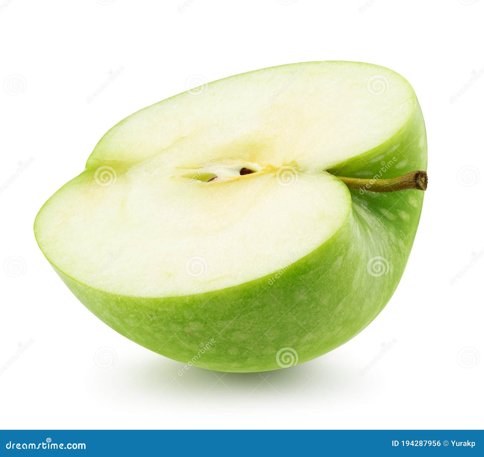 Half Of Green Apple Isolated On A White Background Stock Photo Image