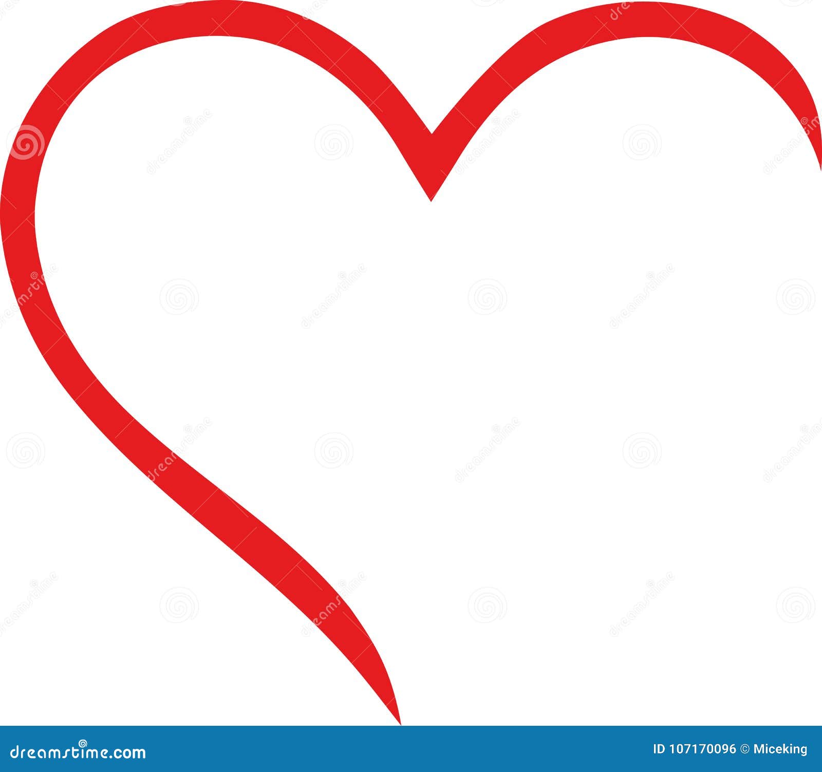 half heart outline stock vector illustration of amour 107170096