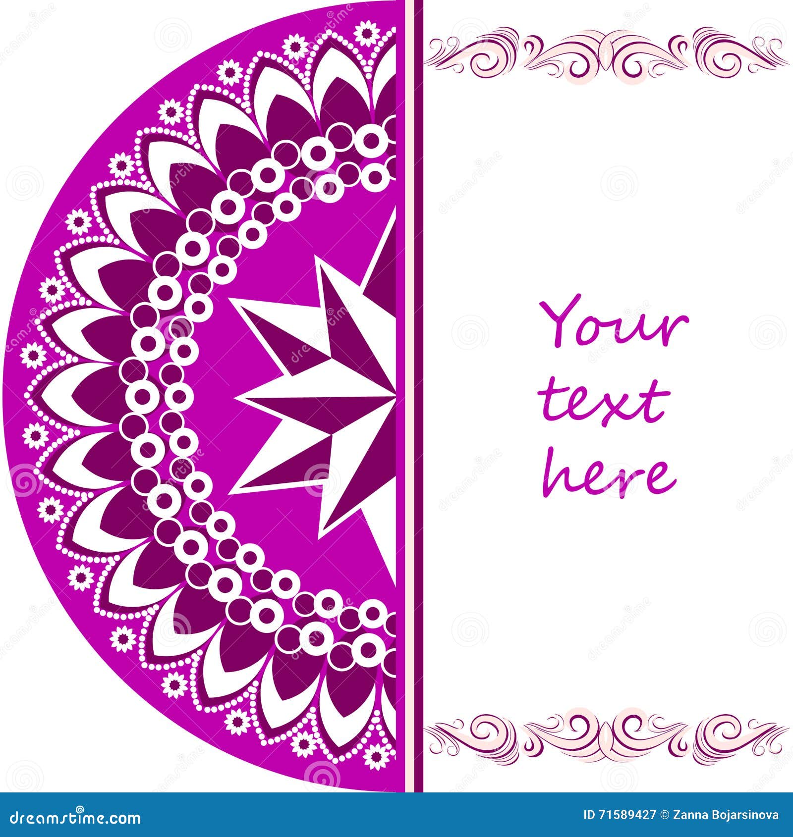 Download Half Mandala With Place For Your Text Stock Vector ...