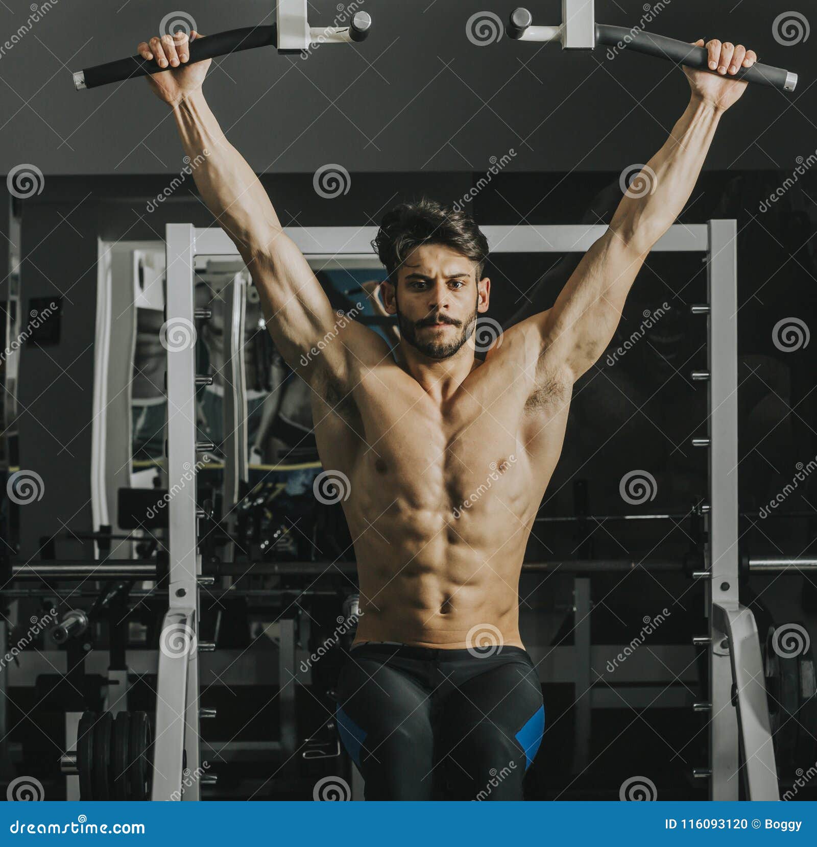 Young Male Adults Doing Pull Ups in the Gym Stock Photo Image of exercise, adult 116093120