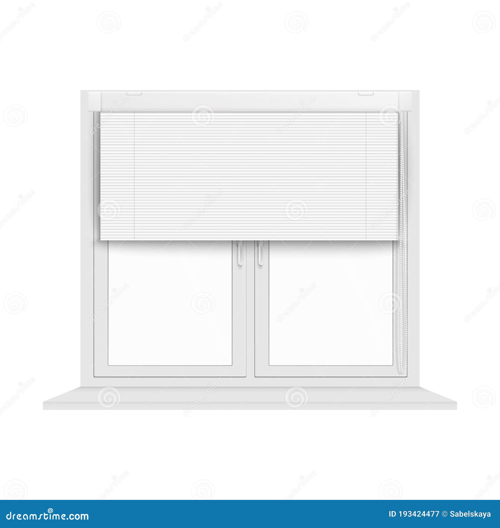Download Half Open Jalousie Blind On Closed Home Window - Realistic Blank Mockup Stock Vector ...