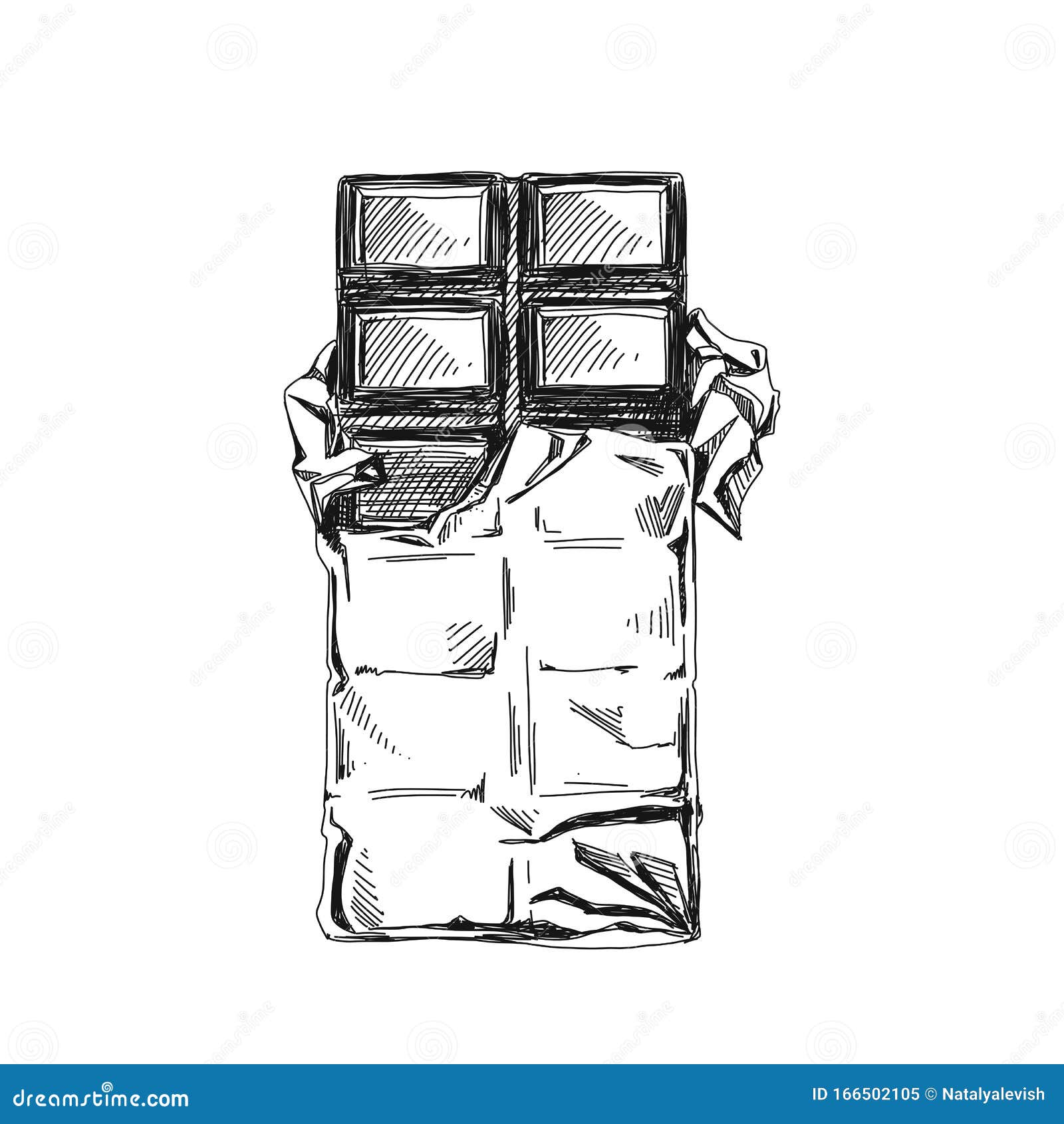 Premium Photo | A sketch of a stack of chocolates and a small cookie.
