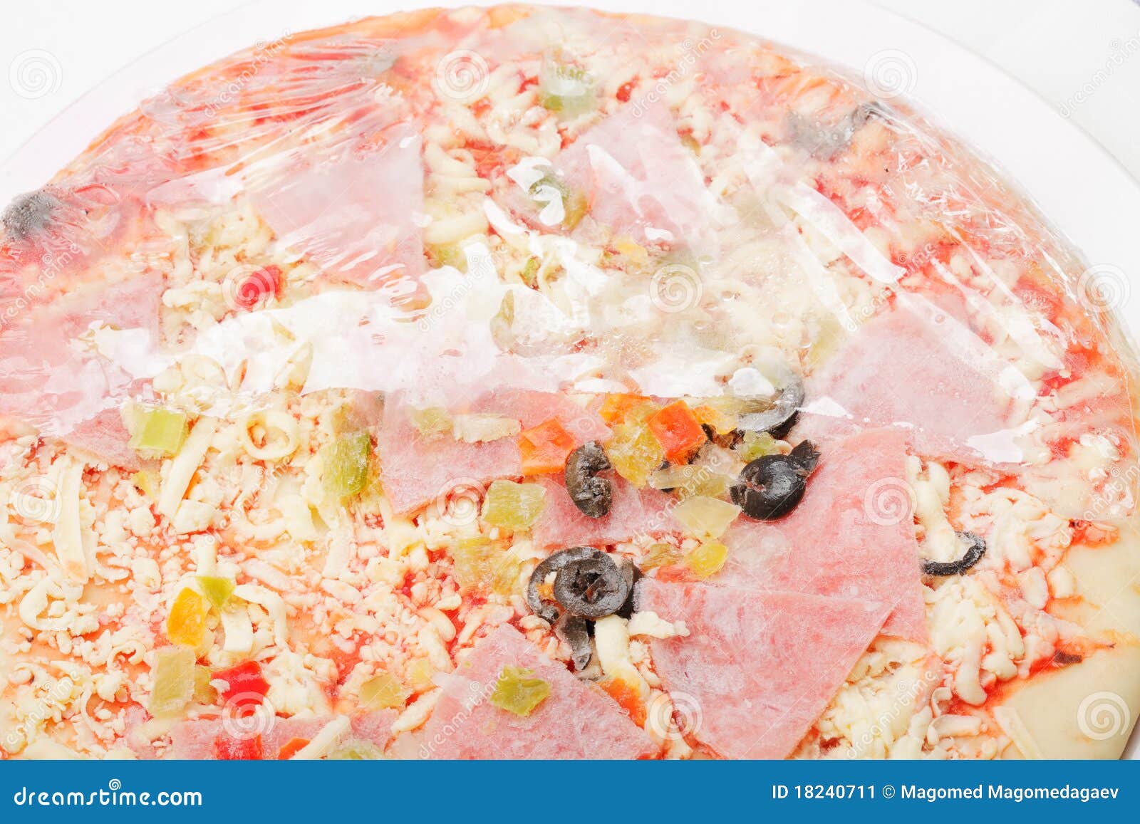 Halfopened frozen pizza stock image. Image of pizza 18240711