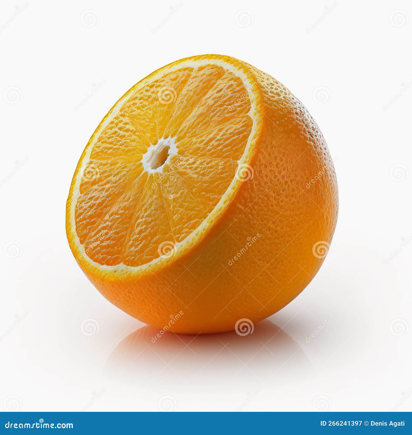 Half Orange Closeup on White Background Stock Illustration